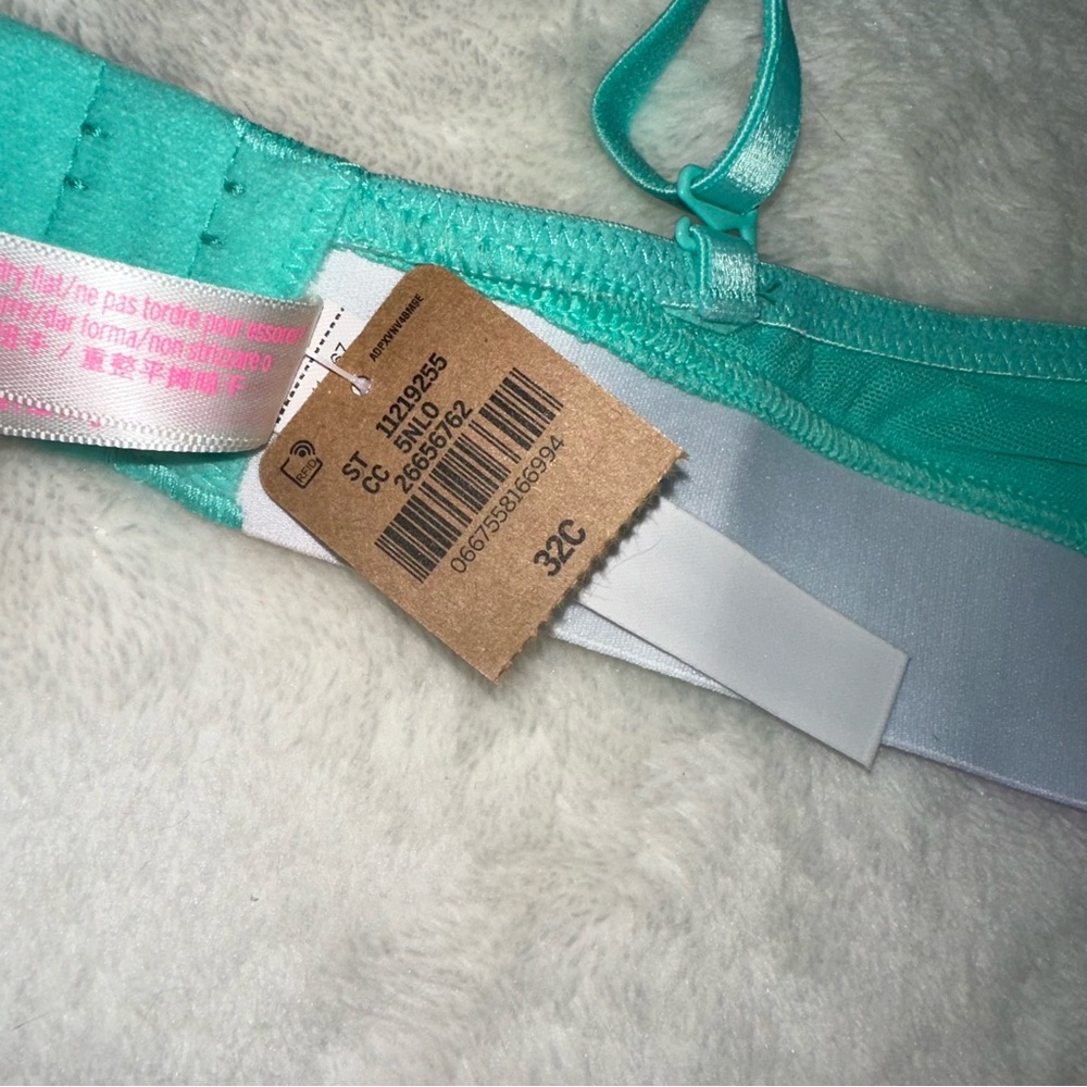 NWT! PINK Super Push-up Bra + Shortie Panty in Ice Teal - Picture 7 of 12